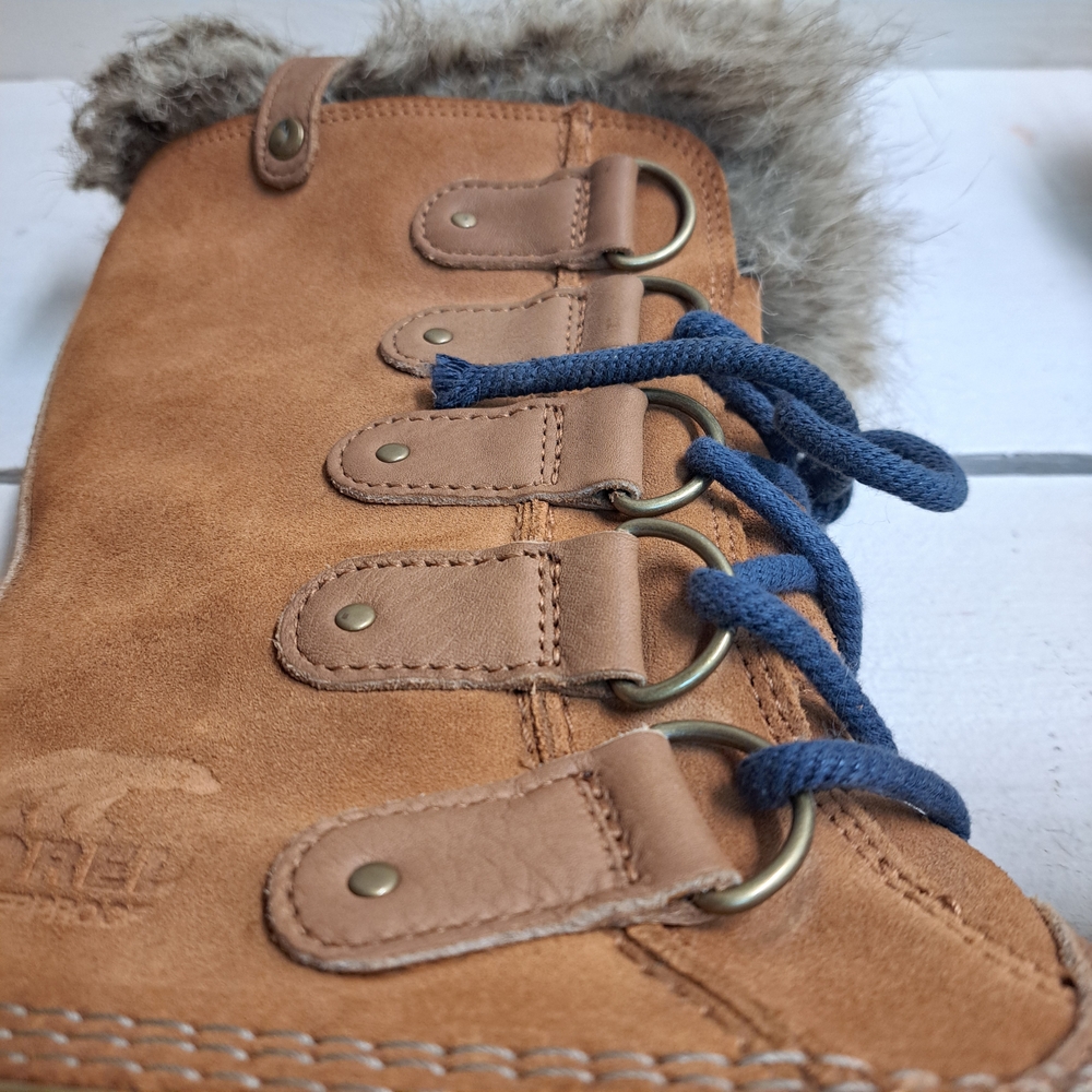 Sorel Boots Joan Of Arctic Tan Lace Up Waterproof Boots Women's Size 10 - Picture 9 of 13